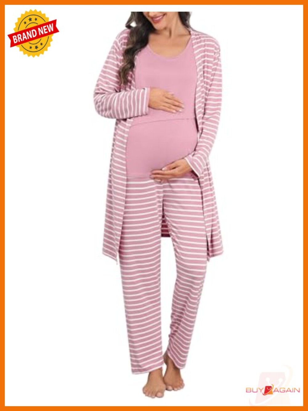 Maternity Nursing Robe Set 3 PCS Postpartum Pajamas